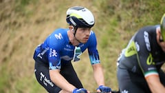 ORDIZIA, SPAIN - JULY 25: Remi Cavagna of France and Movistar Team competes in the breakaway during the 101st Prueba Villafranca - Ordiziako Klasika 2024 a 165.7km one day race from Ordizia to Ordizia on July 25, 2024 in Ordizia, Spain. (Photo by Dario Belingheri/Getty Images)