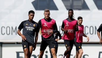 27/05/24 OPEN MEDIA DAY CHAMPIONS LEAGUE REAL MADRID 
ENTRENAMIENTO JUDE BELLINGHAM TONI KROOS EDUARDO CAMAVINGA RODRYGO GOES 