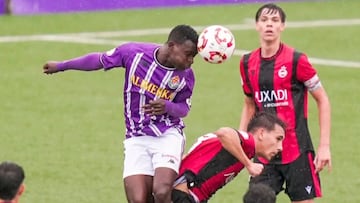 Alani, en su debut con el Real Valladolid en División de Honor.