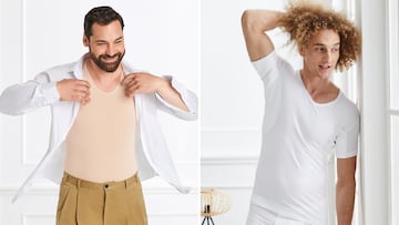 Esta camiseta interior antisudor para hombre está disponible en tres colores.