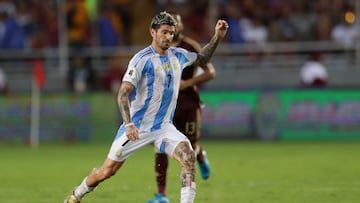 De Paul, con Argentina, en el encuentro ante Venezuela.