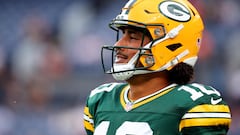 DENVER, COLORADO - AUGUST 18: Jordan Love #10 of the Green Bay Packers warms up against the Denver Broncos during a preseason game at Empower Field At Mile High on August 18, 2024 in Denver, Colorado.   Jamie Schwaberow/Getty Images/AFP (Photo by Jamie Schwaberow / GETTY IMAGES NORTH AMERICA / Getty Images via AFP)