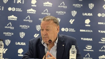Agustín Lasaosa, durante su conferencia de prensa de hoy.