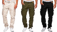Pantalones con bolsillos laterales para hombre.