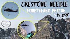 Rescate en helicóptero en la montaña de Crestone Needle.
