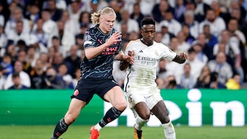 09/04/24 PARTIDO CUARTOS CHAMPIONS LEAGUE 
REAL MADRID - MANCHESTER CITY 
ERLING HAALAND VINICIUS JR 