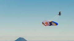 <b>VOLCÁN. </b>Llorens batió el récord Guinness de giro en parapente.