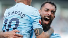 Borja Iglesias durante un partido con el Celta.