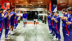 Los internacionales lesionados visitaron a sus compañeros antes de los encuentros de la Nations League contra Dinamarca y Serbia.