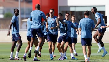 Los jugadores del Sevilla.