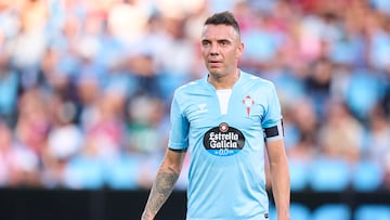 Iago Aspas durante el partido disputado contra el Alavés en Balaídos.