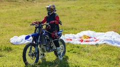 Tom Pagès on his project Ride & Fly, in Avoriaz, Haute Savoie, France on July 2024